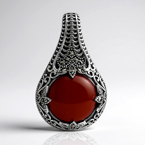 Ciondolo in argento con Agata Rossa (Annette classic)