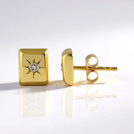 Orecchini in argento con Diamante Champagne I3