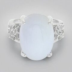 Anello in argento con Calcedonio Turco