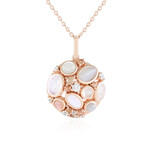 Zilveren halsketting met een witte maansteen (KM by Juwelo)