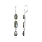 Pendientes en plata con Labradorita verde de Maniry (KM by Juwelo)