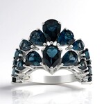 Anello in argento con Topazio Blu Londra (de Melo Essence)