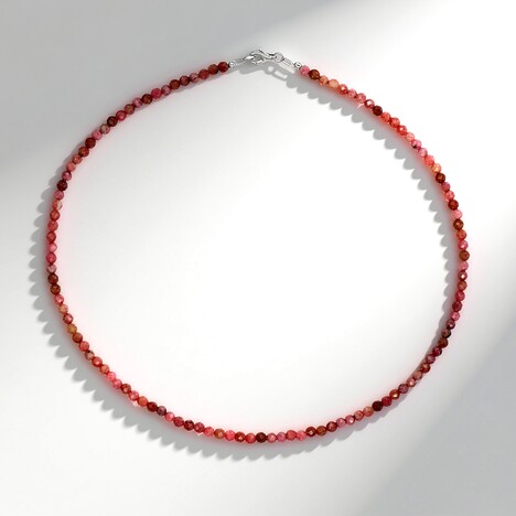Collier en argent et Rhodonite