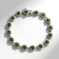 Bracelet en argent et Emeraude de Zambie (Gems en Vogue)
