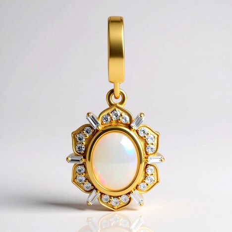 Pendentif en argent et Opale d'Australie