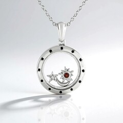 Collana in argento con Granato Mozambico