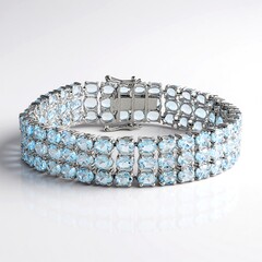Bracciale in argento con Topazio Blu Cielo