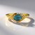 Anello in argento con Cianite Blu Foglia di Tè