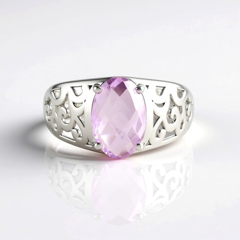 Anello in argento con Ametista Rose de France