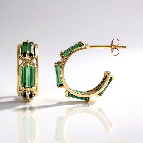 Orecchini in oro con Tormalina Verde di Benedito