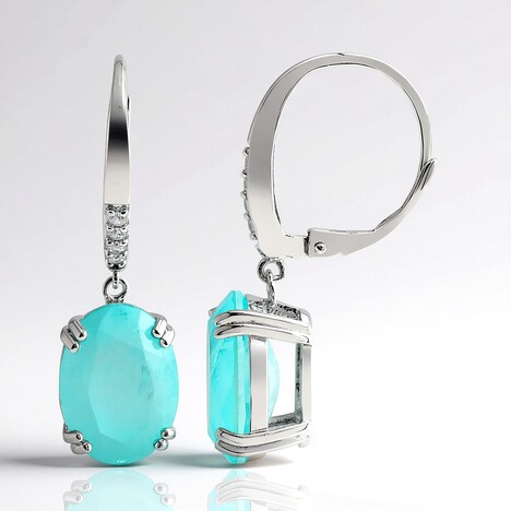 Orecchini in argento con Quarzo blu pastello