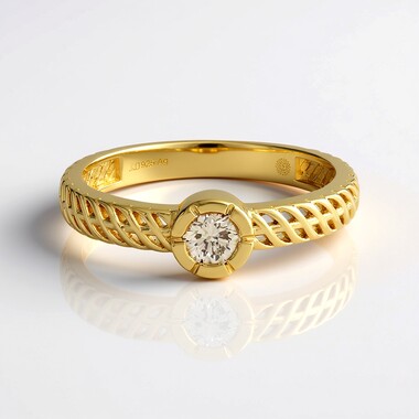 Zilveren ring met een I2 Champagne Diamant (Ornaments by de Melo)