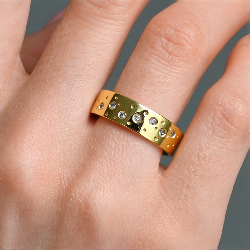 I2 Schokoladen-Brillant-Silberring