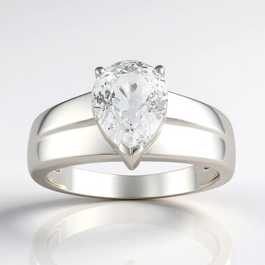 Zilveren ring met een witte kunziet (Pallanova)