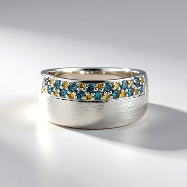 Anillo en oro con Diamante azul I3 (KM by Juwelo)