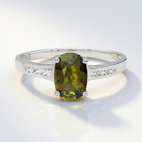 Bague en argent et Tourmaline cuprifère