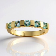 Anello in oro con Berillo Verde Menta Nigeriano