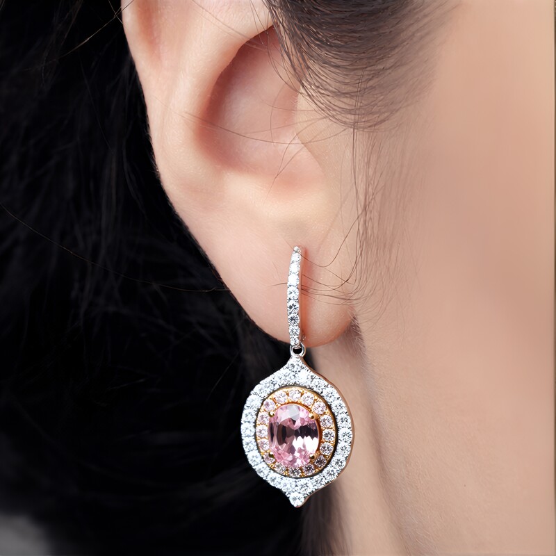 Pinkfarbener Spinell-Goldohrringe (CIRARI)