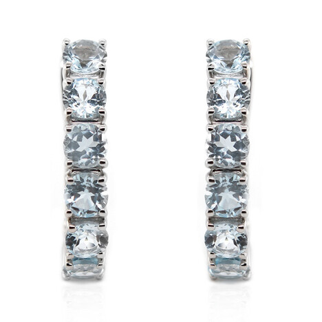 Himmelblauer Topas-Silberohrringe