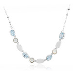 Collar en plata con Topacio azul cielo