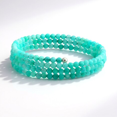 Bracciale in acciaio con Amazzonite (Riya)
