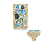 Anello in argento con Topazio Blu Londra (Gems en Vogue)