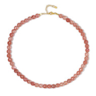 Pinkfarbener Mystik-Achat-Silberhalskette