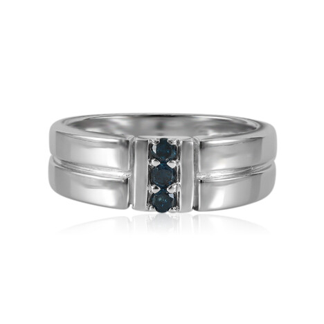 Anillo en plata con Diamante azul cielo I1