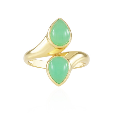 Zilveren ring met chrysopraasstenen (KM by Juwelo)