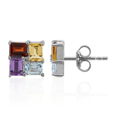 Boucles d'oreilles en argent et Grenat du Mozambique