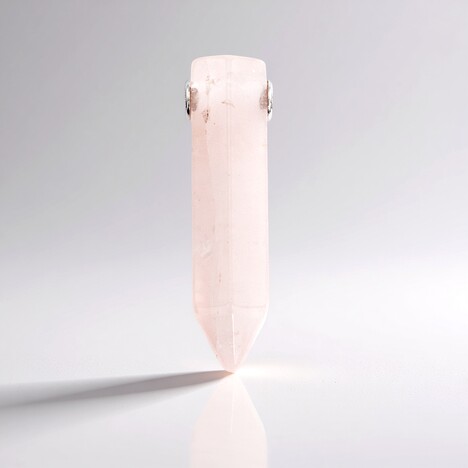Ciondolo in argento con Quarzo Rosa (MONOSONO COLLECTION)