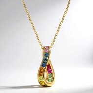 14K Fancy Sapphire Gold Necklace (CIRARI)