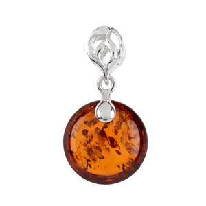 Ciondolo in argento con Ambra Baltica Cognac (dagen)