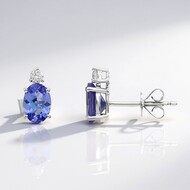 Pendientes en oro con Tanzanita AAA
