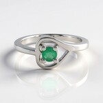 Anello in argento con Smeraldo Russo