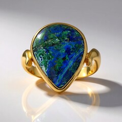 Anello in argento con Malachite Azzurrite (Bali Barong)