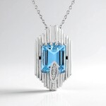 Collar en plata con Topacio azul cielo