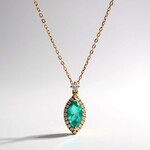 Collier en or et Emeraude de Zambie AAA