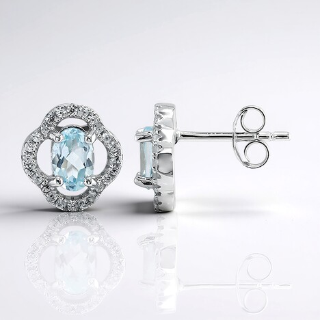 Orecchini in argento con Topazio Blu Svizzero