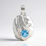 Swiss Blue Topaz Silver Pendant (Pallanova)