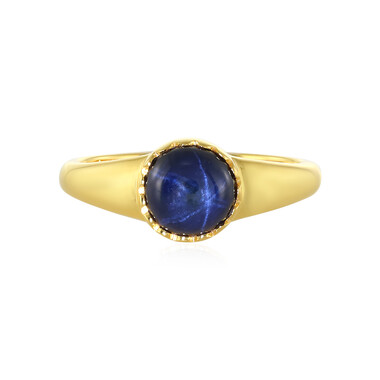 Anillo en plata con Zafiro estrella azul