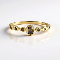 Anello in argento con Diamante Champagne I2 (de Melo Essence)