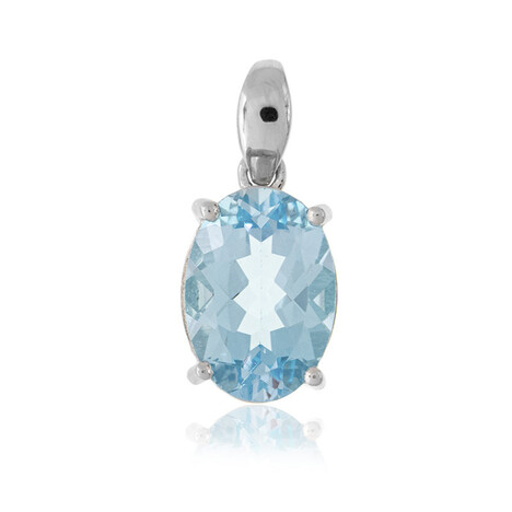 Colgante en plata con Topacio azul cielo