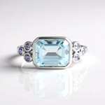 Anello in argento con Topazio Blu Cielo