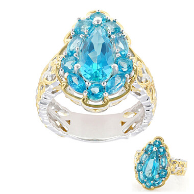 Paraibafarbener Topas-Silberring (Gems en Vogue)