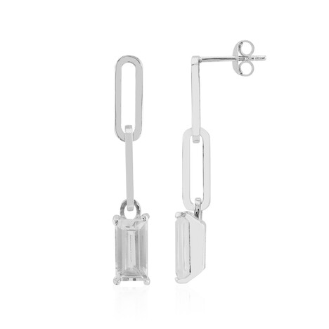 Weißer Topas-Silberohrringe