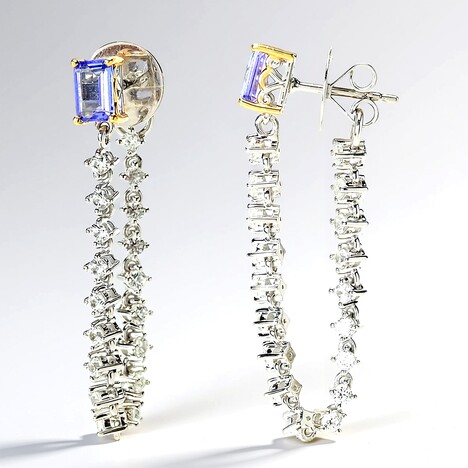Orecchini in argento con Tanzanite (Gems en Vogue)
