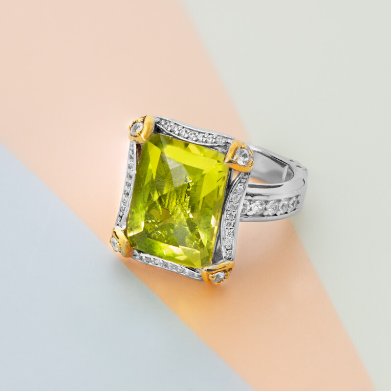 Bague en argent et Quartz de l'Ouro Verde (Dallas Prince Designs)