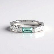 Paraiba Color Emerald Silver Ring