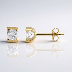 Boucles d'oreilles en or et Saphir blanc